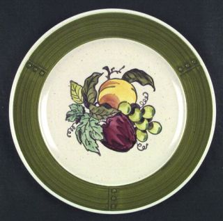Metlox   Poppytrail   Vernon Provincial Fruit Green Dinner Plate, Fine China Din