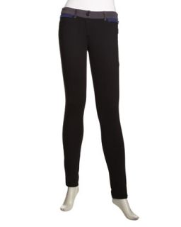 Colorblocked Detail Trousers, Black