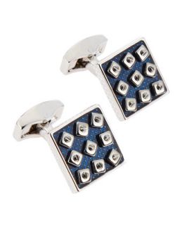 Swivel Square Cuff Links, Blue