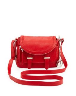 Kelsie Pebbled Crossbody Bag, Red