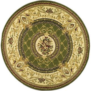 Lyndhurst Collection Traditional Sage/ Ivory Rug (53 Round)