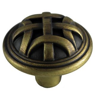 Gliderite Antique Brass Round Braided Cabinet Knobs (case Of 10) (Die cast zinc alloyQuantity: Ten (10)  Dimensions: Diameter: 1.25 inches, projection: 1 inch, base: 0.438 inches For matching pull, search 83063 AB Standard 1 inch installation screw is inc