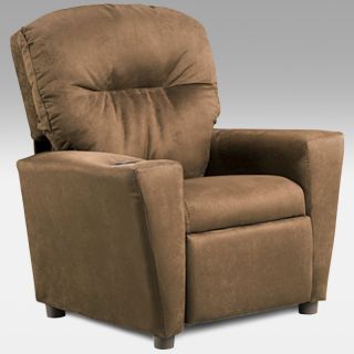 Kidz World Solid Color Kids Suede Recliner Chocolate Suede   1300 1 CHS