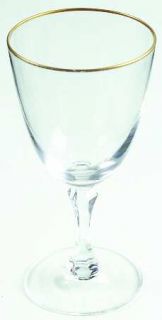Lenox Mansfield (Gold Trim) Wine Glass   Plain Bowl,Gold Trim,Faceted Stem
