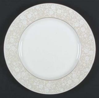Mikasa Venetian Lace Dinner Plate, Fine China Dinnerware   White Lace On Beige R