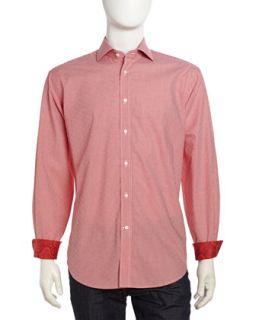 Regular Finish Classic Fit Check Sport Shirt, Red