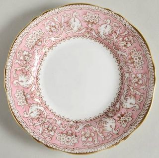 Crown Staffordshire Ellesmere Pink Bread & Butter Plate, Fine China Dinnerware  