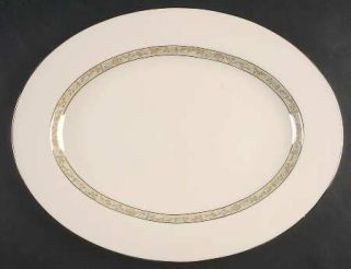 Lenox China Springdale (Platinum Trim) 15 Oval Serving Platter, Fine China Dinn