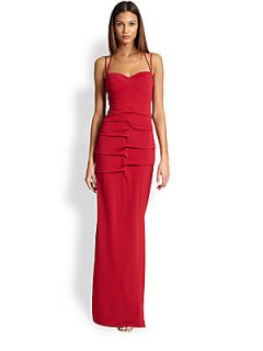 Nicole Miller Stretch Matte Jersey Gown   Red
