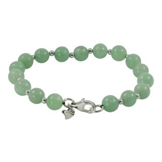 Sterling Silver Jade Bead Bracelet, Womens