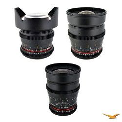 Rokinon Nikon 3 Cine Lens Kit (14mm T3.1, 24mm T1.5, 35mm T1.5)