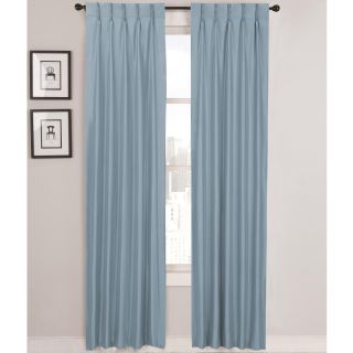 Supreme Palace Antique Satin Pinch Pleat Thermal Curtain Panel Pair, Blue