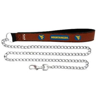 West Virginia Mountaineers Football Leather 2.5mm Chain Leash   M