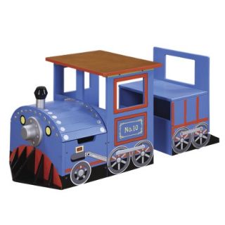 Kids Table and Chair Set: Teamson Train Writing Table   Blue/Red