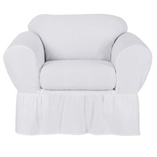 Simply Shabby Chic Cotton Duck 2pc Chair Slipcover   White