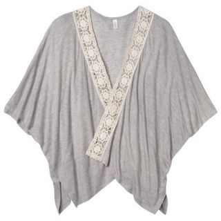 Xhilaration Juniors Crochet Trim Cardigan   Gray L/XL