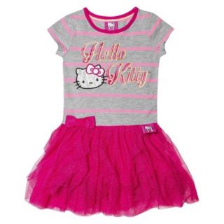 Hello Kitty Infant Toddler Girls Sleeveless Floral Dress   White 5T