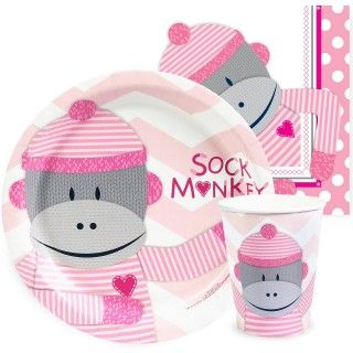 Sock Monkey Pink Playtime Snack Pack