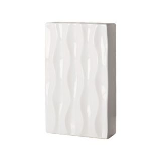 Short Ripple Rectangular Vase White   9.25 by Torre & Tagus