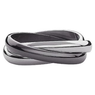 Stainless Steel 3 Band Ring Size 10   Black And White