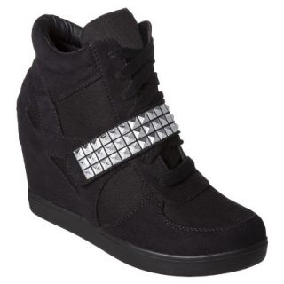 Womens Xhilaration Shayenne High Top Sneaker Wedge   Black 8