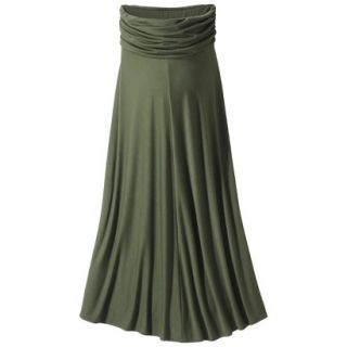 Merona Maternity Fold Over Waist Maxi Skirt   Moss Green L