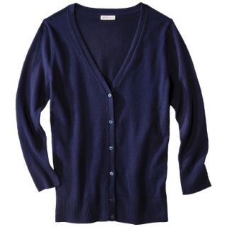 Merona Petites 3/4 Sleeve V Neck Cardigan Sweater   Navy XLP