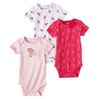 Just One YouMade by Carters Newborn Girls 3 Pack Bodysuit   Pink 12 M