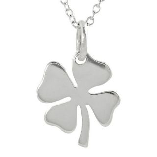 Journee Collection Sterling Silver Four Leaf Clover Necklace   Silver