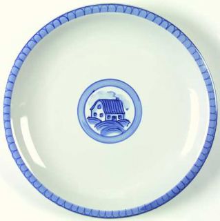 Tienshan Blue Pastures Dinner Plate, Fine China Dinnerware   Blue Cow Or House,