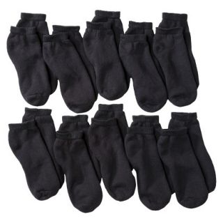 JERZEES Mens 10Pk Low Cut Socks   Black