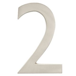 Architectural Mailbox 4 Cast Floating House Number 2 Satin Nickel