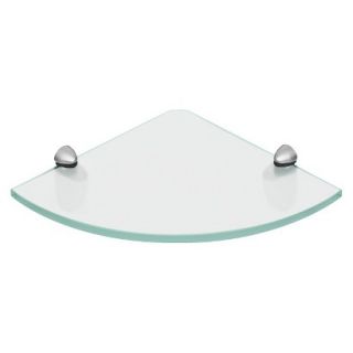 Wall Shelf: Large Frosted Clear Glass Shelf w/Stainless Steel Supports