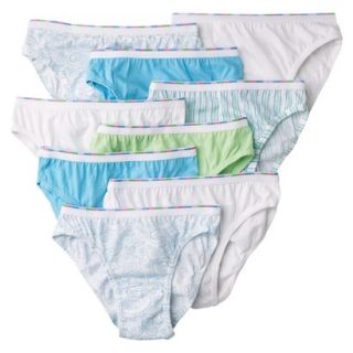 Girls Hanes Assorted Print 9 pack Bikini Underwear 12