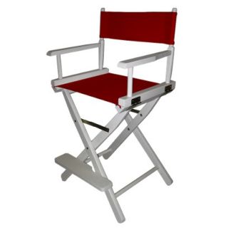 Directors Chair: Red Cntr Height Directors Chair White