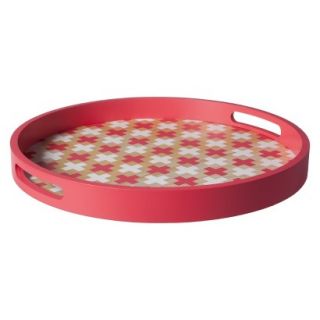 Threshold Cross Patterned Tray   Coral