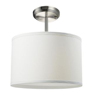 Albion One light Nickel Pendant With White Shade