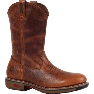 Rocky Ride 11In. Waterproof Western Boot   Palomino, Size 13, Model 4181