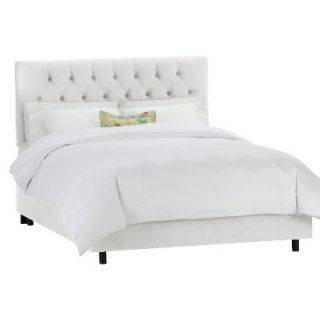Skyline King Bed: Skyline Furniture Edwardian Upholstered Velvet Bed   White