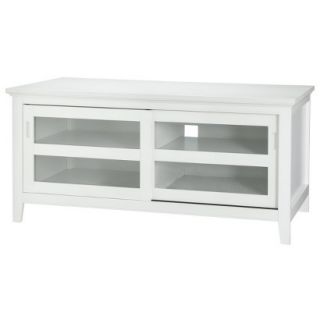 Tv Stand Threshold Carson Media TV Stand and Cabinet   White