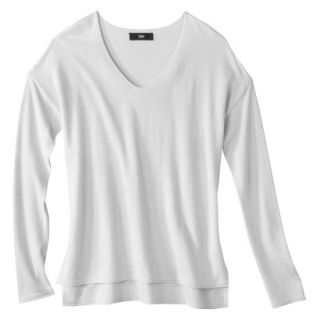 Mossimo Womens V Neck Pullover Sweater   Snow White M