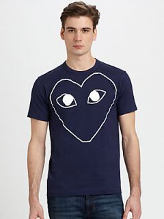 Comme des Garcons Play Graphic Cotton Tee   Navy