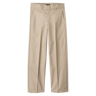 Dickies Boys Classic Fit Flexwaist Flat Front Pant   Khaki 10 Husky