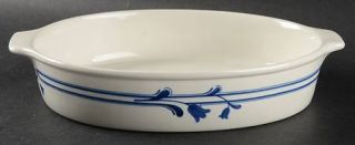 Adams China Bluebell Oval Baker, Fine China Dinnerware   Micratex,Blue Floral Ri