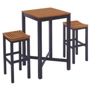 Bar Height Table Set: Home Styles Bar Table with 2 Stools   Black/Medium Brown