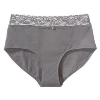 Gilligan & OMalley Womens Cotton With Lace Hipster Brief   Heather Gray M