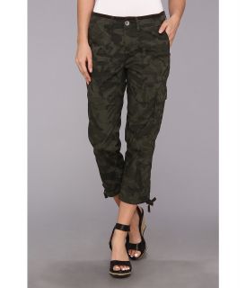 DKNY Jeans Camo Print Poplin Cargo Pant Womens Casual Pants (Olive)