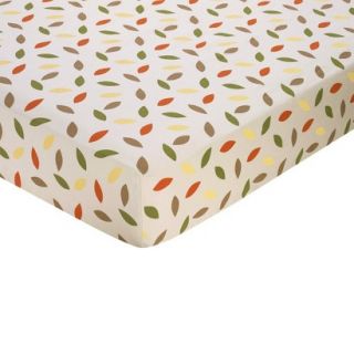Forest Friends Fitted Crib Sheet   Leaf Print