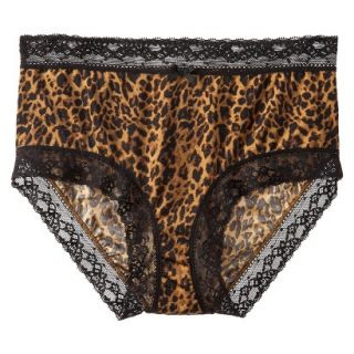 Gilligan & OMalley Womens Micro Lace Boxer Brief   Realistic Leopard XS