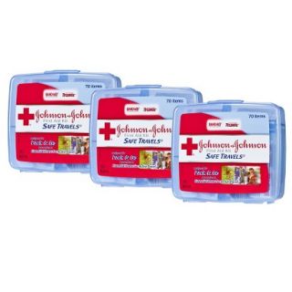 Johnson & Johnson Safe Travels First Aid Kit   3 Pack